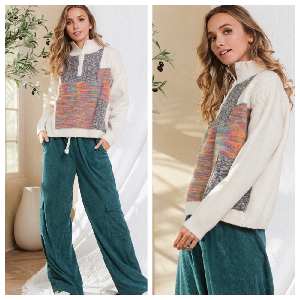19 Fabulous Boho Button Trimmed Front Sweater